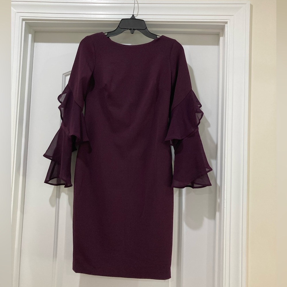 Calvin Klein Long Sleeve Dress - Deep Purple Like New - Picture 2 of 7